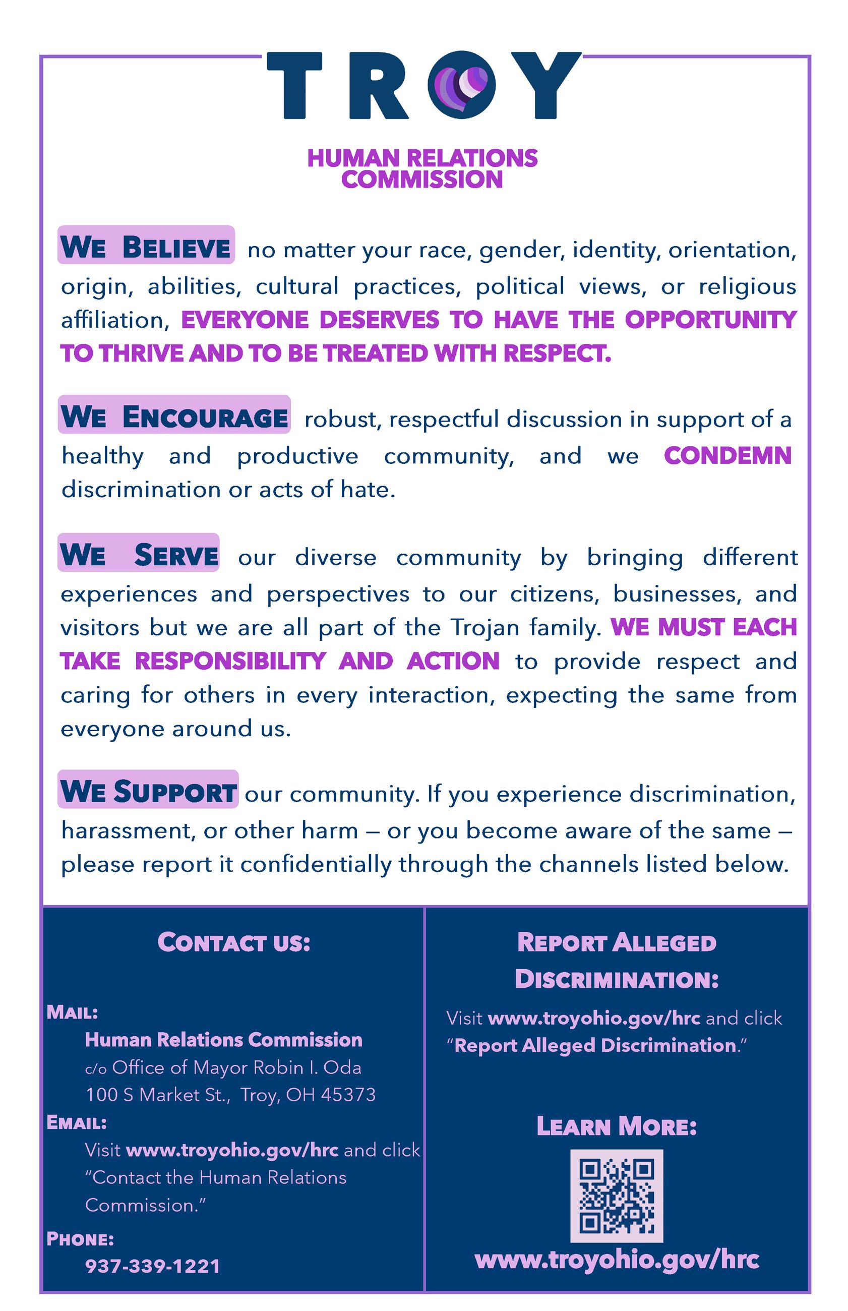 Troy HRC Mission Statement